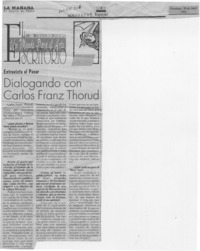 Dialogando con Carlos Franz Thorud  [artículo].