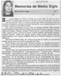 Memorias de medio siglo  [artículo] María Cristina Aliaga.