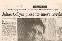 Jaime Collyer presentó nueva novela