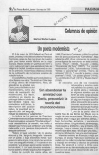 Un poeta modernista  [artículo] Marino Muñoz Lagos.