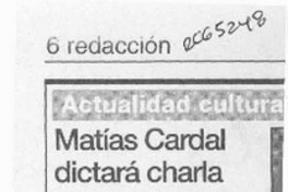 Matías Cardal dictará charla en Los Angeles  [artículo].