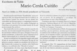 Mario Cerda Cuitiño  [artículo] Carlos René Ibacache.