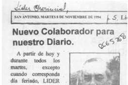Nuevo colaborador para nuestro diario  [artículo].