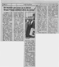 En reunión almuerzo en la SECH Grupo Fuego celebró libro de Jonás  [artículo].