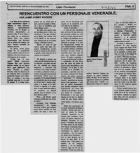Reencuentro con un personaje venerable  [artículo] Jaime Gómez Rogers.