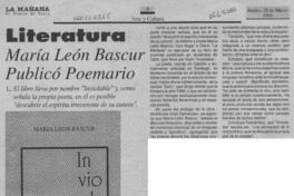 María León Bascur publicó poemario  [artículo].