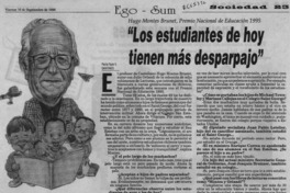 "Los estudiantes de hoy tienen más desparpajo"  [artículo] Paola Fajre V.