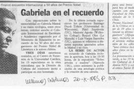 Gabriela en el recuerdo  [artículo].