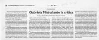 Gabriela Mistral ante la crítica  [artículo] Sergio Martínez Baeza.
