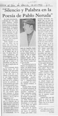 "Silencio y palabra en la poesía de Pablo Neruda"  [artículo] Luis Eduardo Aguilera.