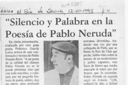 "Silencio y palabra en la poesía de Pablo Neruda"  [artículo] Luis Eduardo Aguilera.