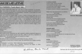 Tarima de las letras  [artículo] Ernesto Massiglio.