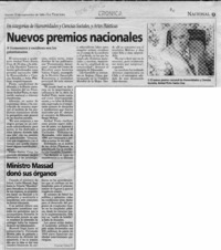 Nuevos premios nacionales  [artículo].