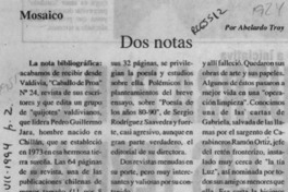 Dos notas  [artículo] Abelardo Troy.