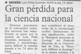 Gran pérdida para la ciencia nacional  [artículo].