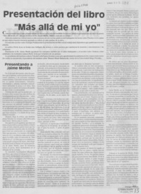 Presentación del libro "Más allá de mi yo"