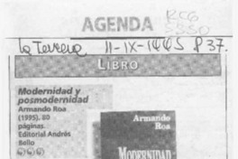 Modernidad y posmodernidad  [artículo] Lina Meruane.