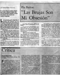 "Las brujas son mi obsesión"