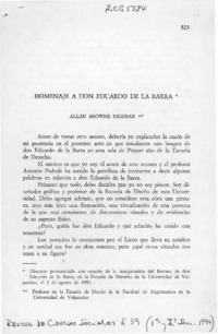 Homenaje a don Eduardo de la Barra  [artículo] Allan Browne Escobar.