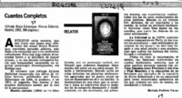 Cuentos completos  [artículo] Hernán Poblete Varas.