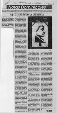 Aproximándose a Gabriela  [artículo] Luis Vargas Saavedra.