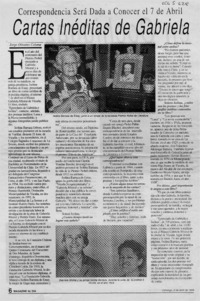 Cartas inéditas de Gabriela  [artículo] Jorge Olivares Colome.
