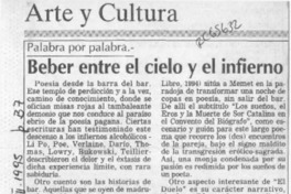 Beber entre el cielo y el infierno  [artículo] Marcelo Novoa.