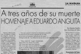 A tres años de su muerte homenaje a Eduardo Anguita  [artículo] Marión Castillo.