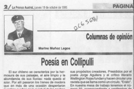 Poesía en Collipulli  [artículo] Marino Muñoz Lagos.