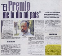 "El premio me lo dio mi país"
