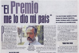 "El premio me lo dio mi país"