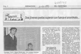 Dos jóvenes poetas superan con fuerza el anonimato  [artículo].
