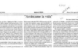 "Arráncame la vida"  [artículo] Juan Gabriel Araya G.