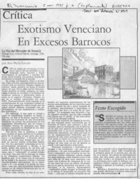 Exotismo veneciano en excesos barrocos