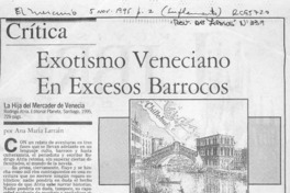 Exotismo veneciano en excesos barrocos