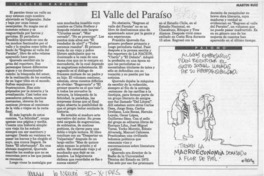 El valle del paraíso  [artículo] Martín Ruiz.