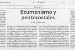 Ecumenismo y pentecostales  [artículo] Juan Guillermo Prado.
