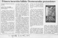 Primera incursión fallida, desmesuradas pretensiones  [artículo] Eduardo Guerrero del Río.