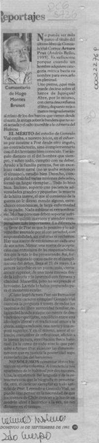 Reportajes  [artículo] Hugo Montes Brunet.