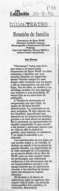 Reunión de familia  [artículo] Hans Ehrmann.