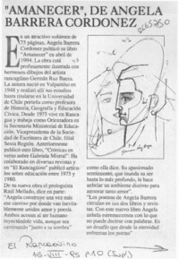 "Amanecer", de Angela Barrera Cordonez  [artículo].