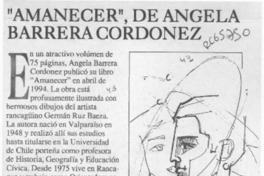 "Amanecer", de Angela Barrera Cordonez  [artículo].
