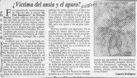 Víctima del ansia y el apuro?  [artículo] Eugenio Rodríguez.
