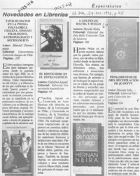 Novedades en librerías  [artículo].