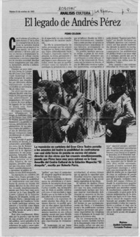 El legado de Andrés Pérez  [artículo] Pedro Celedón.