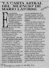 "La Carta astral del silencio" de Mario Latorre  [artículo].