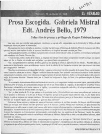 Prosa escogida, Gabriela Mistral  [artículo].