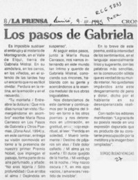 Los pasos de Gabriela  [artículo] Sergio Bueno Venegas.