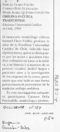 Chilena o cueca tradicional  [artículo] Eugenio García-Díaz.