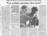 "Los artistas nacemos dos veces"  [artículo] Ximena Poo.